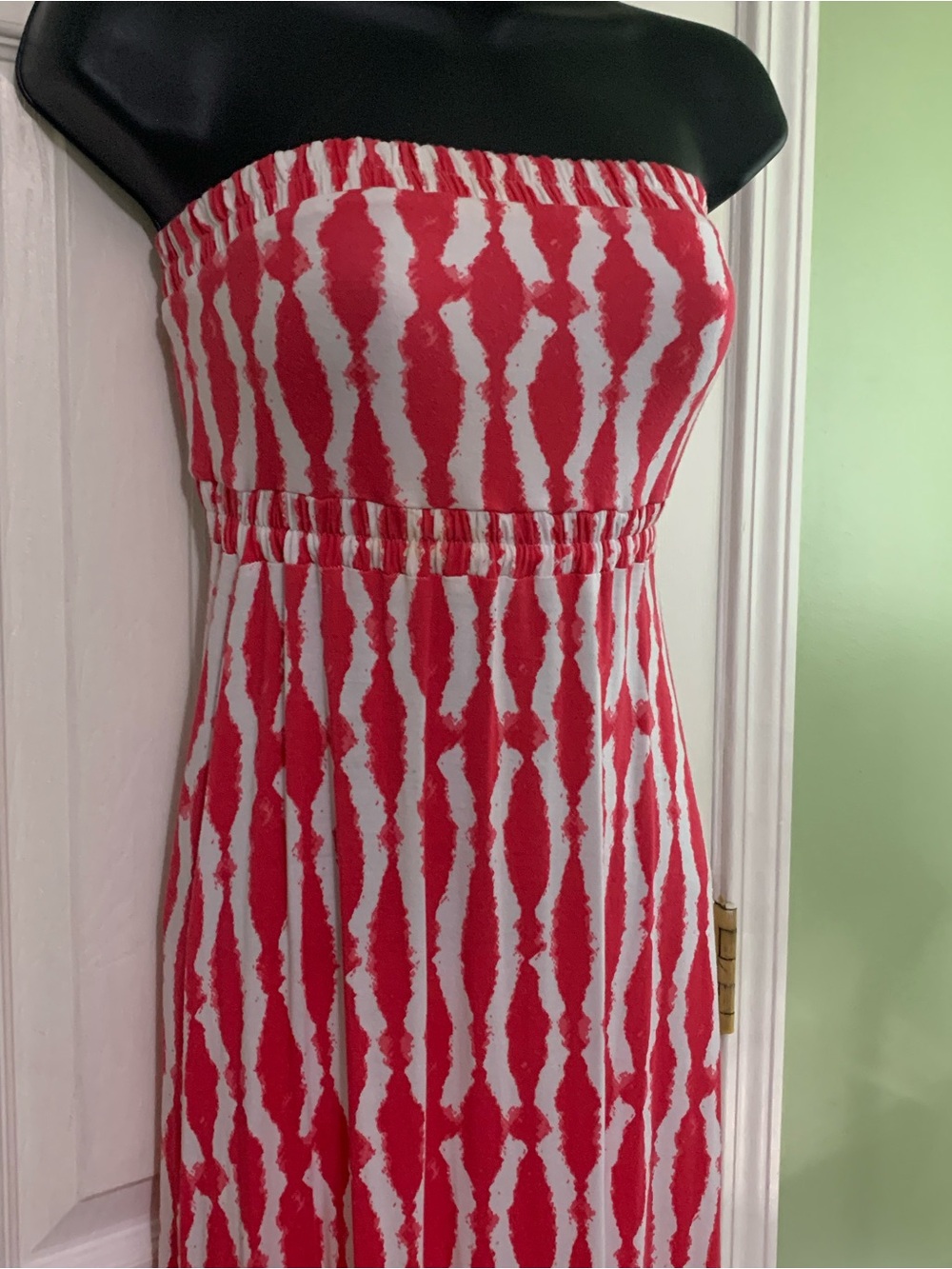 TART Strapless Maxi Dress Abstract Ikat Print Women's Small SEXY! - Picture 4 of 13